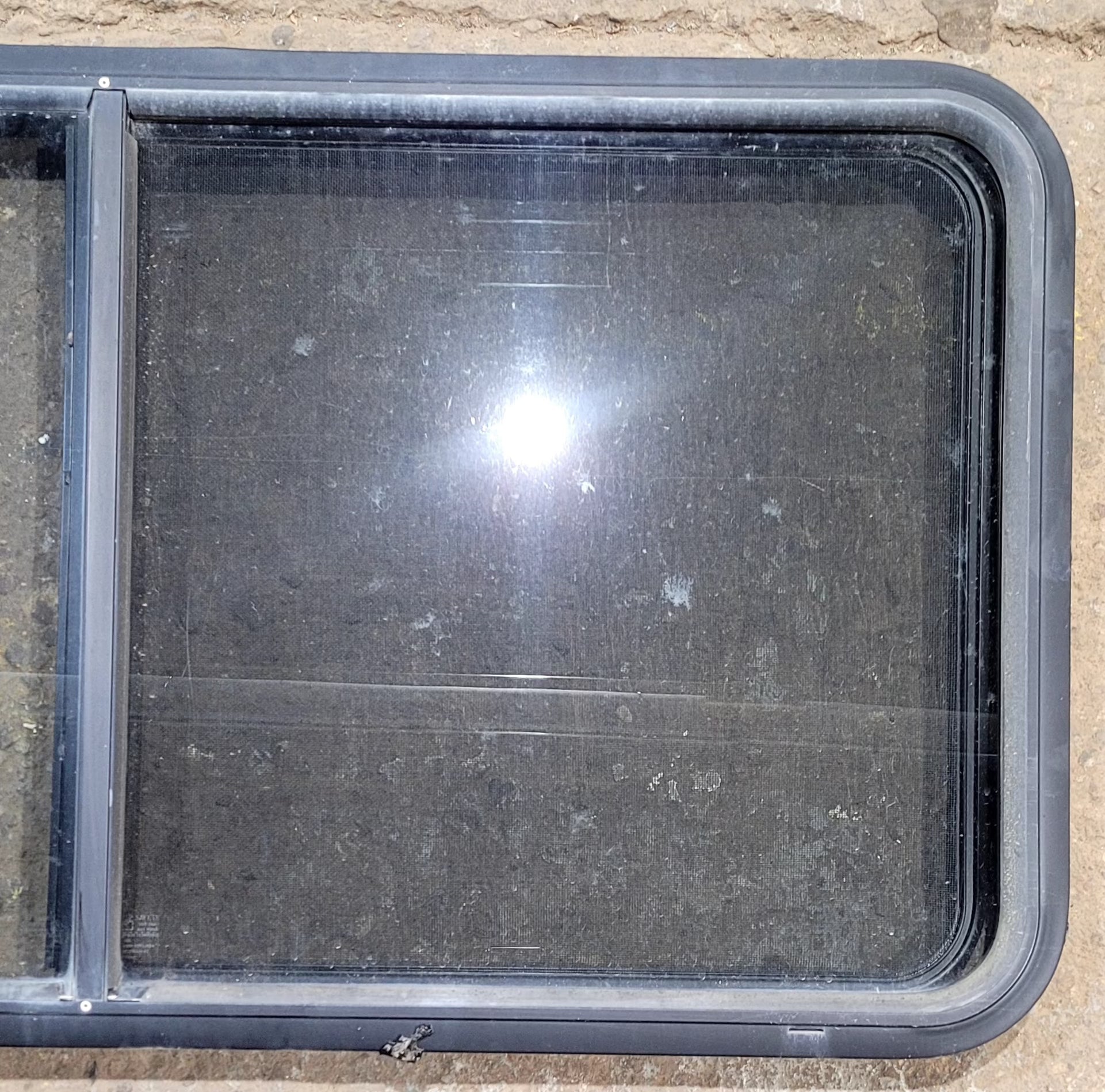 Used Black Radius Opening Window : 47 3/4" W x 23 3/4" H x 1 7/8" D