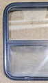 Used Black Radius Opening Window : 25 1/2" W x 25 1/2" H x 1 3/4" D - Young Farts RV Parts