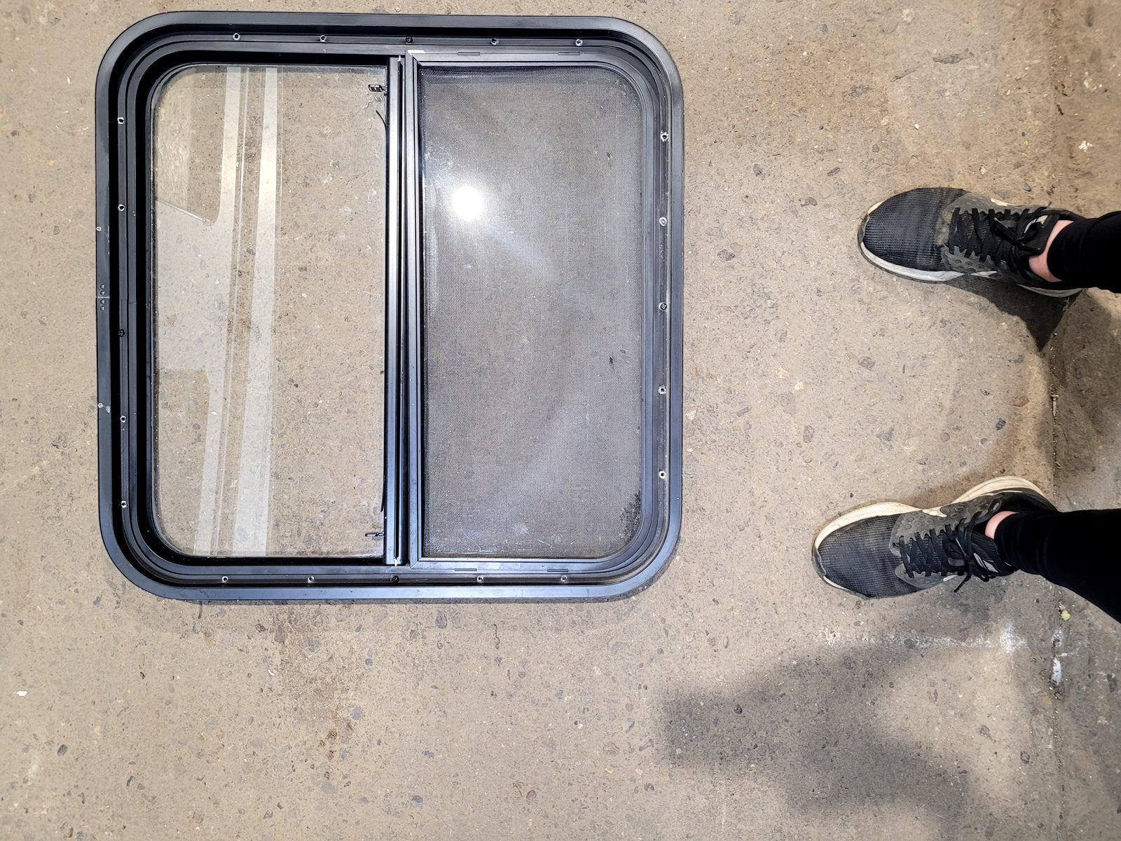 Used Black Radius Opening Window : 25 1/2