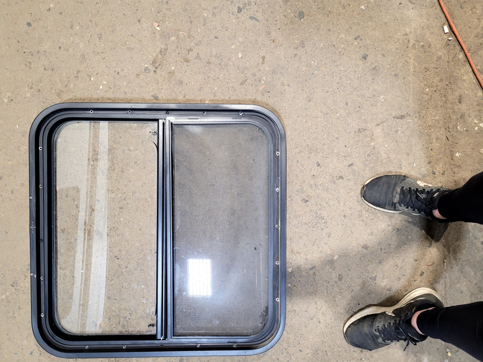 Used Black Radius Opening Window : 25 1/2