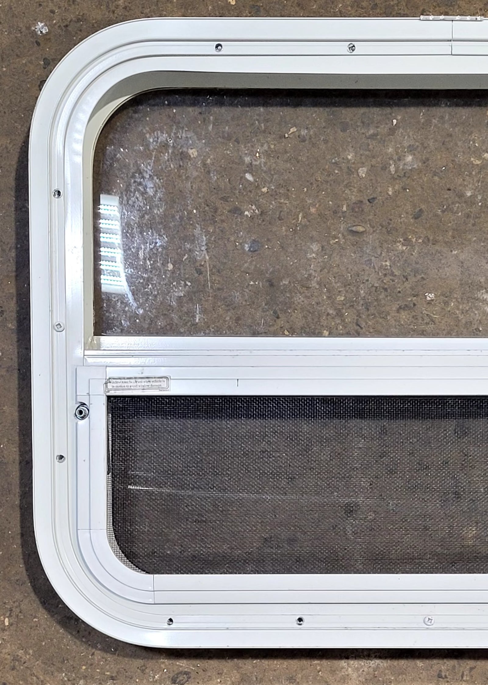 Used White Radius Opening Window : 23 1/2