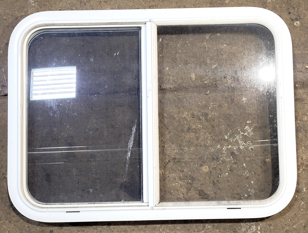 Used White Radius Opening Window : 29 1/2" W x 21 1/2" H x 1 7/8" D