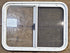 Used White Radius Opening Window : 29 1/2" W x 21 1/2" H x 1 7/8" D - Young Farts RV Parts