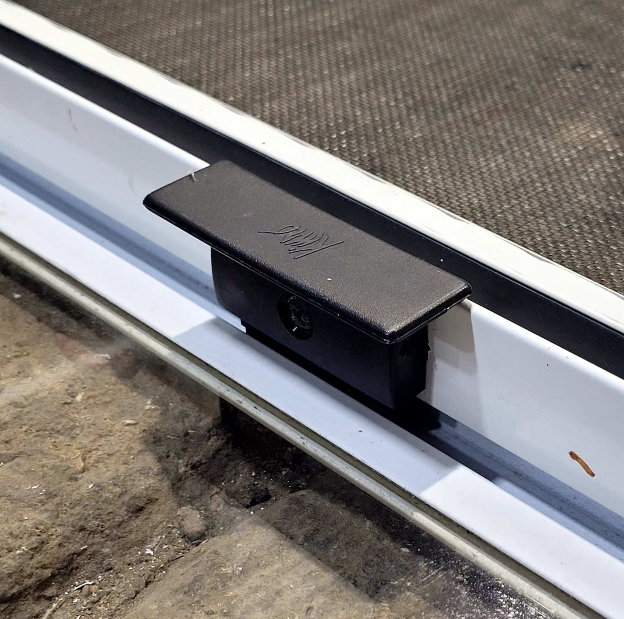 Used White Radius Opening Window : 29 1/2" W x 21 1/2" H x 1 7/8" D - Young Farts RV Parts