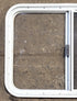 Used White Radius Opening Window : 29 1/2" W x 21 1/2" H x 1 7/8" D - Young Farts RV Parts