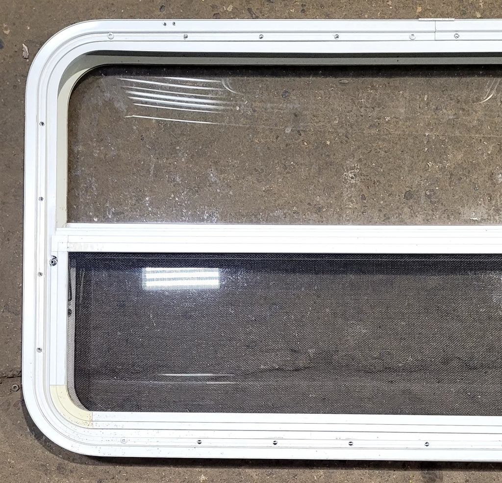 Used White Radius Opening Window : 41 1/2" W x 21 1/2" H x 1 3/4" D