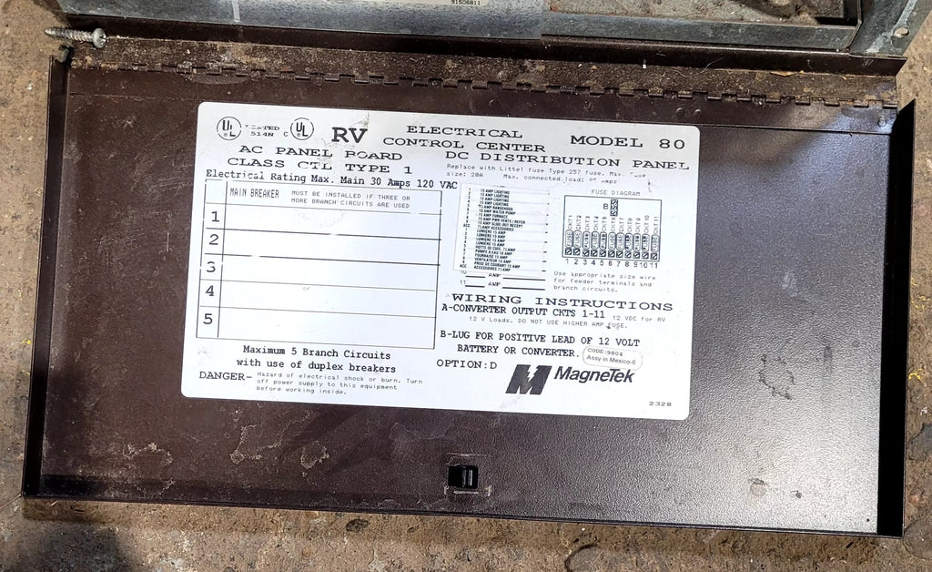 Used 30 AMP MAGNETEK DC Distribution Panel - Model 80