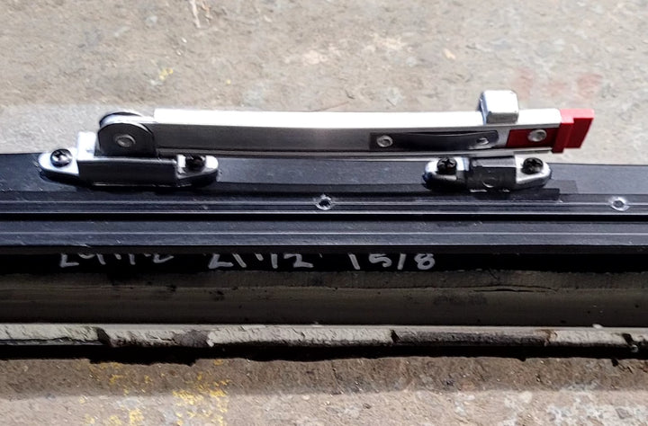 Used Black Radius Emergency Opening Window : 29 1/2" W x 21 1/2" H x 1 5/8" D - Young Farts RV Parts