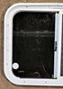 Used White Radius Opening Window : 23 1/2" W x 17 1/2" H x 1 3/4" D - Young Farts RV Parts