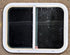 Used White Radius Opening Window : 23 1/2" W x 17 1/2" H x 1 1/4" D - Young Farts RV Parts
