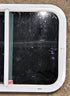 Used White Radius Opening Window : 23 1/2" W x 17 1/2" H x 1 1/4" D - Young Farts RV Parts