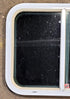 Used White Radius Opening Window : 23 1/2" W x 17 1/2" H x 1 1/4" D - Young Farts RV Parts