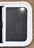 Used White Radius Opening Window : 23 1/2" W x 17 1/2" H x 1 1/4" D - Young Farts RV Parts