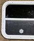 Used White Radius Opening Window : 23 1/2" W x 17 1/2" H x 1 1/2" D - Young Farts RV Parts