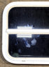 Used White Radius Opening Window : 23 1/2" W x 17 1/2" H x 1 1/2" D - Young Farts RV Parts