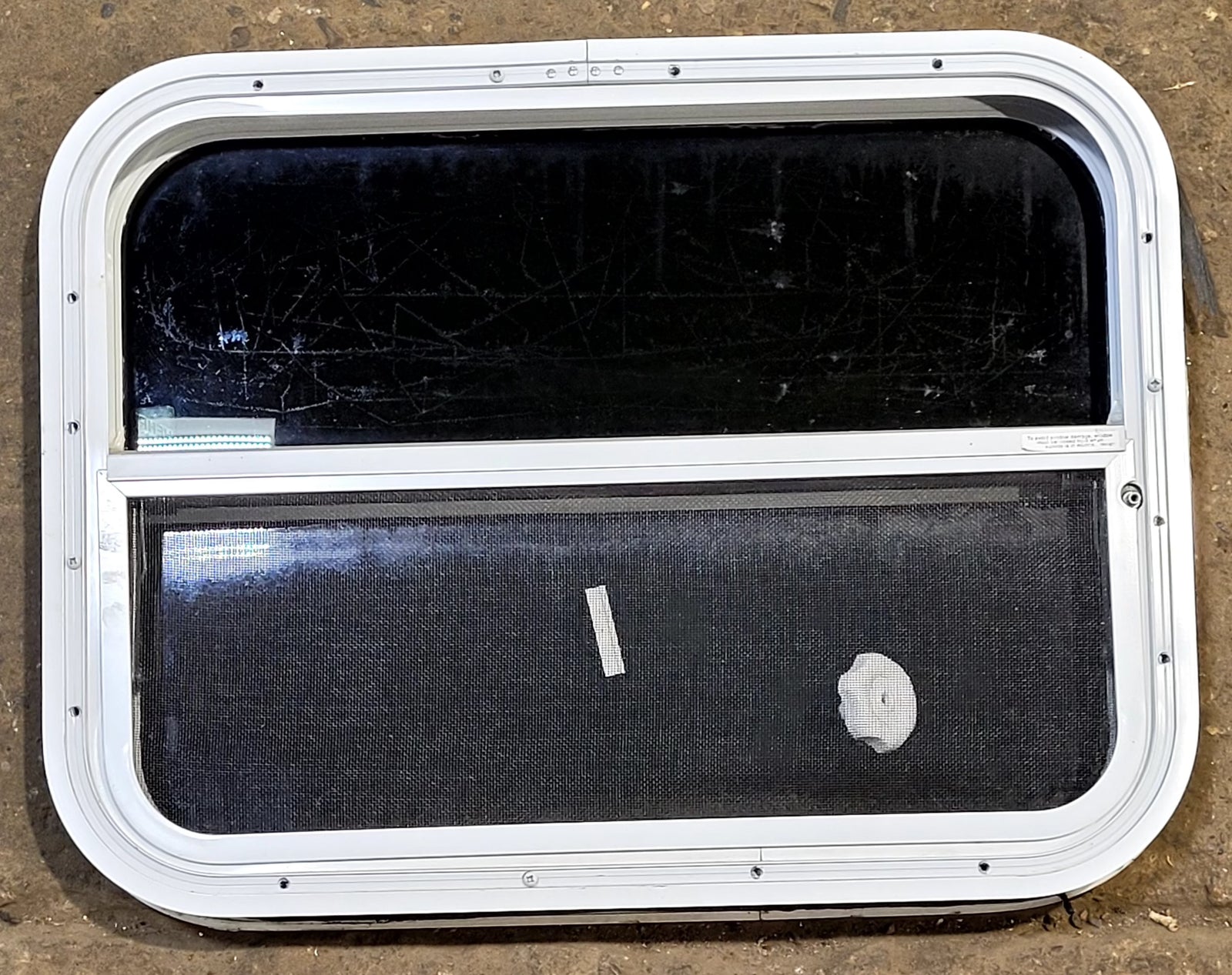Used White Radius Opening Window : 23 1/2
