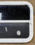 Used White Radius Opening Window : 23 1/2" W x 17 1/2" H x 1 1/2" D - Young Farts RV Parts