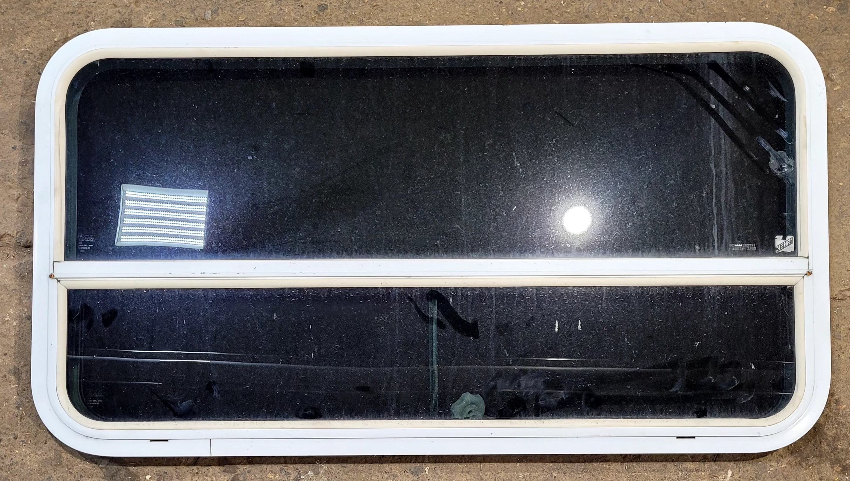 Used White Radius Opening Window : 41 1/2" W x 21 3/4" H x 1 3/4" D