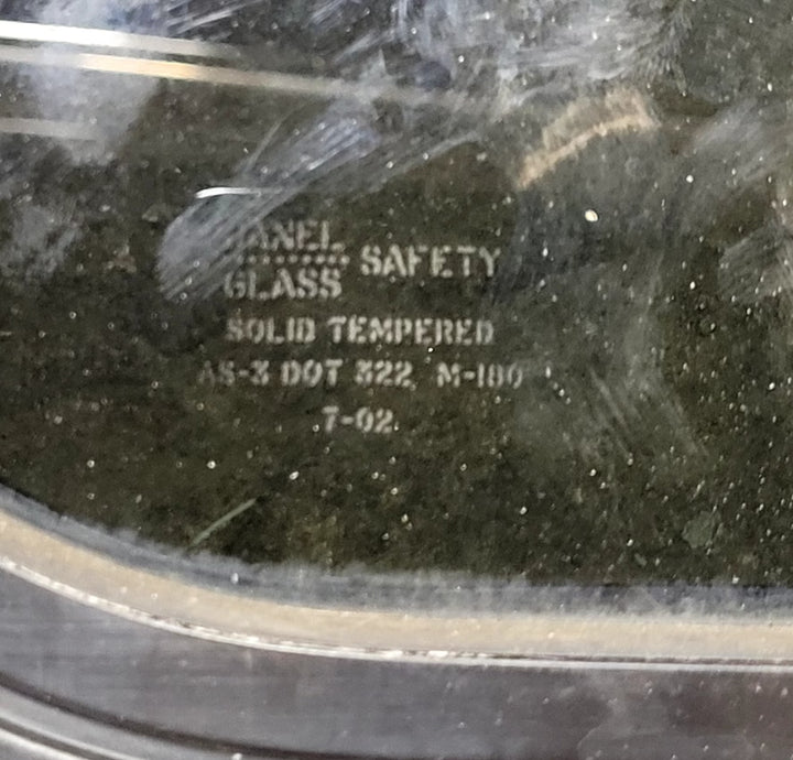 Used Black Radius Non Opening Window : 11 1/4" W x 18 1/4" H x 1" D - Young Farts RV Parts