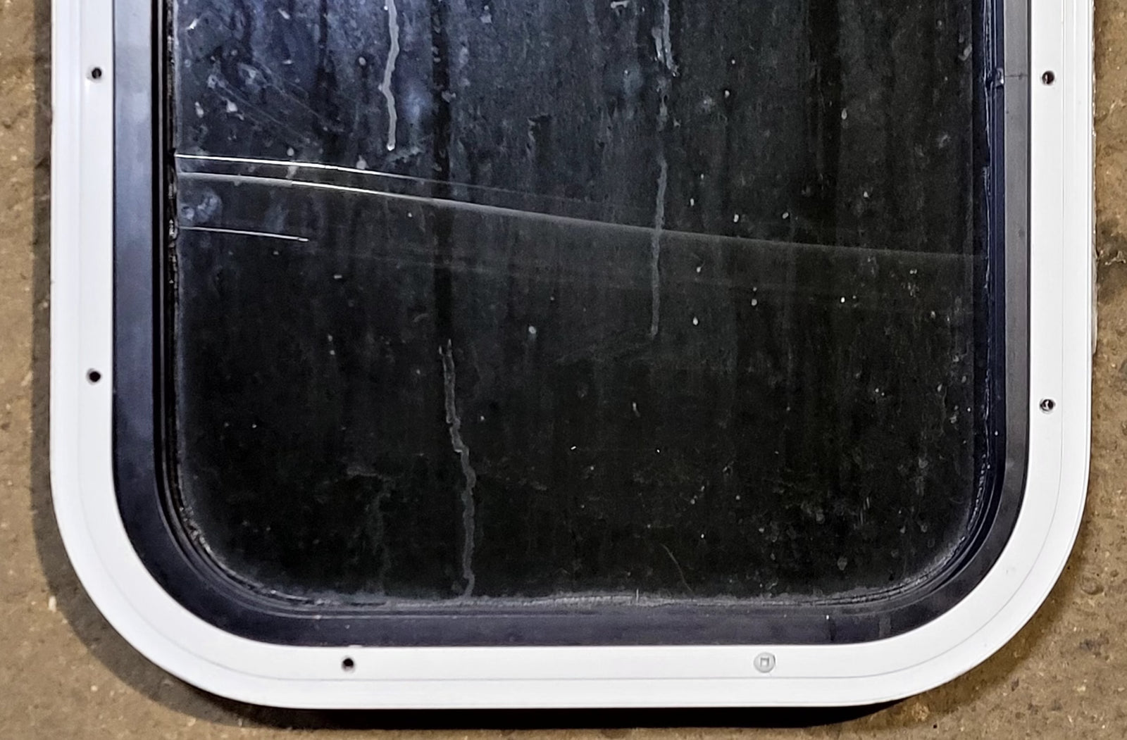 Used Black Radius Non Opening Window : 14 3/4
