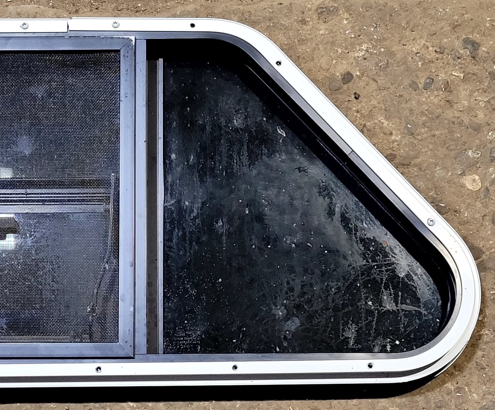 Used Slanted Black Radius Opening Window : 35 1/2