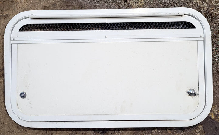 Used Radius Cornered Battery / Propane Cargo Door 24 1/2" x 13 1/2" x 3/4" D - Young Farts RV Parts