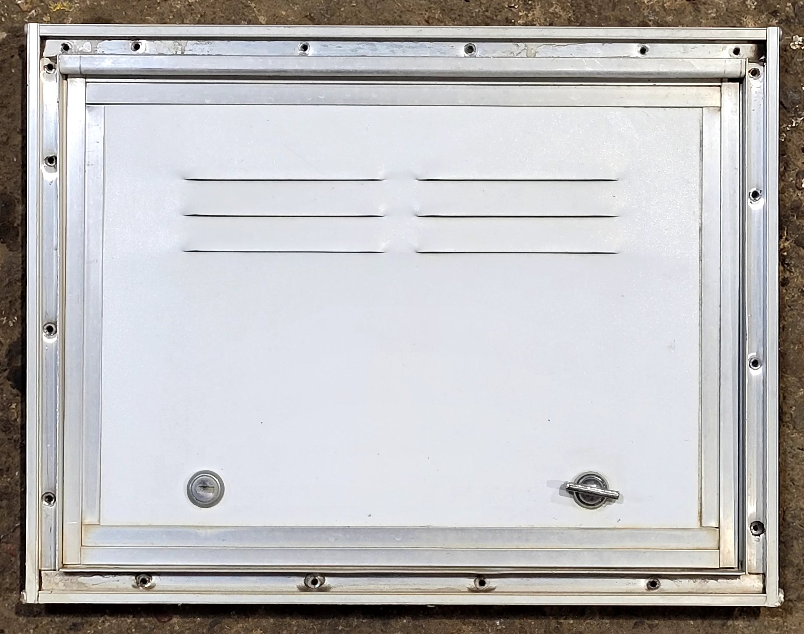 Used Square Cornered Battery/Propane Cargo Door 16" x 11 3/4" x 3/4"D