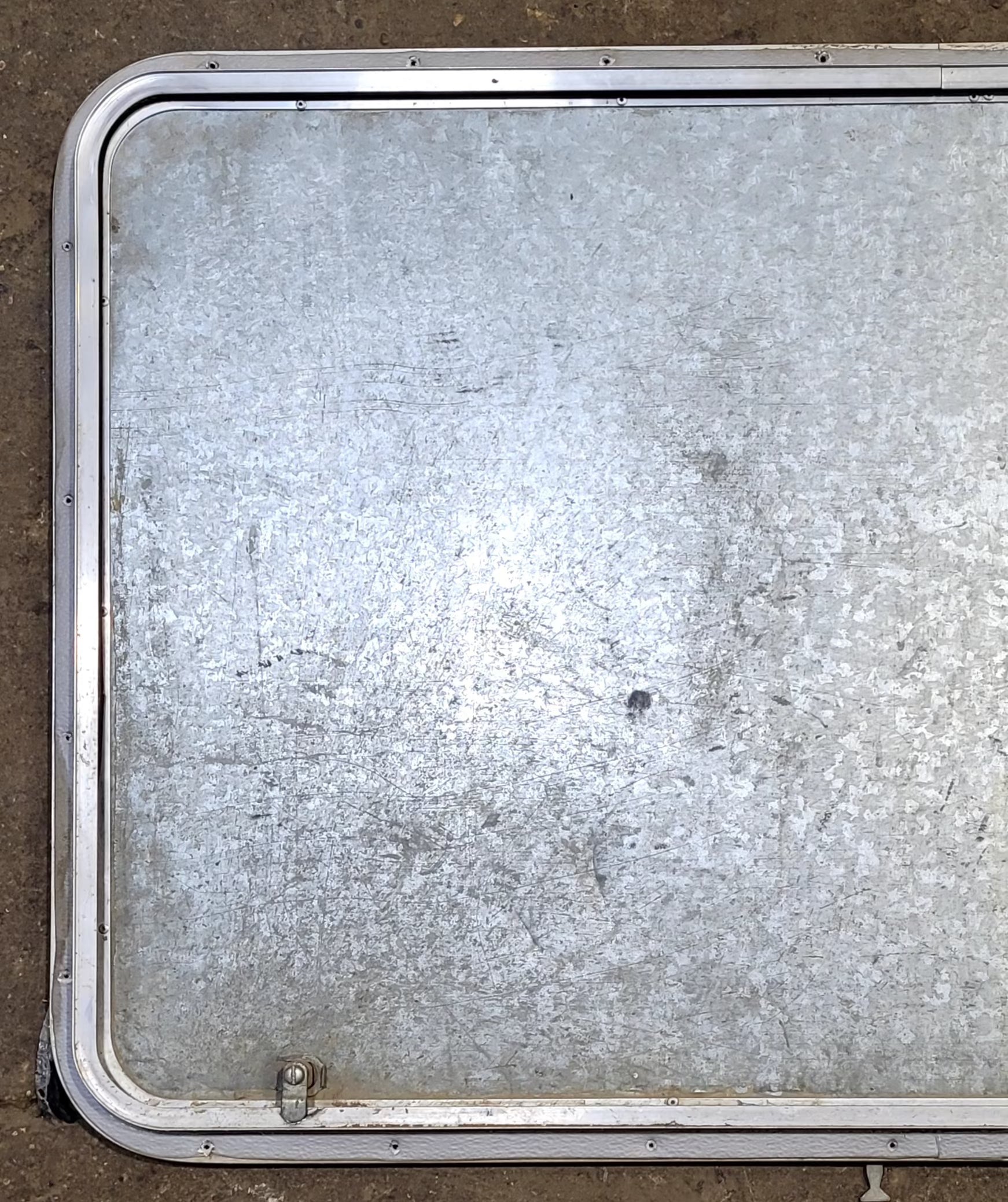 Used Radius Cornered Cargo Door 43 3/4" x 25 3/4" x 3/4" D - Young Farts RV Parts