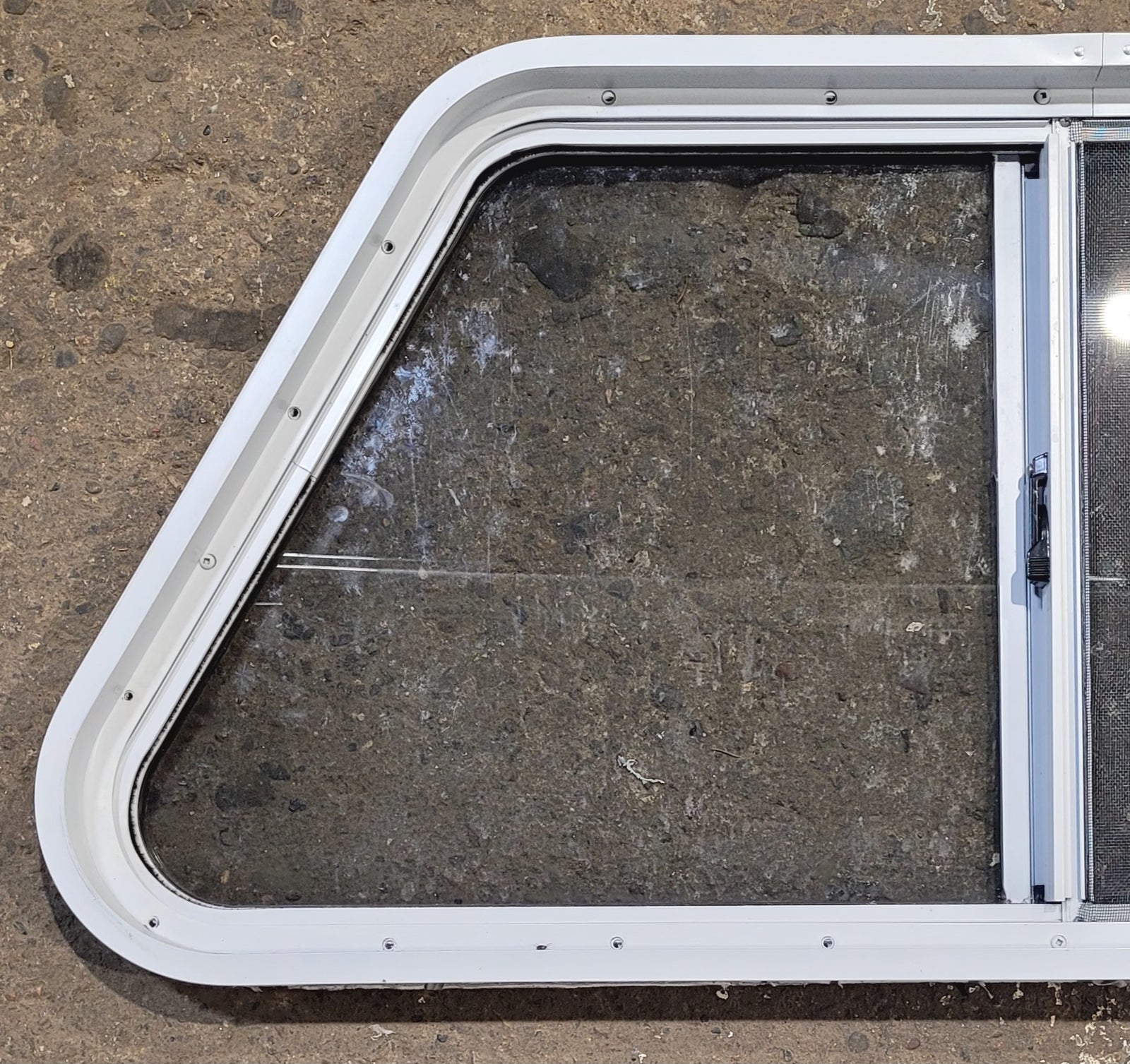 Used Slanted White Radius Opening Window : 37