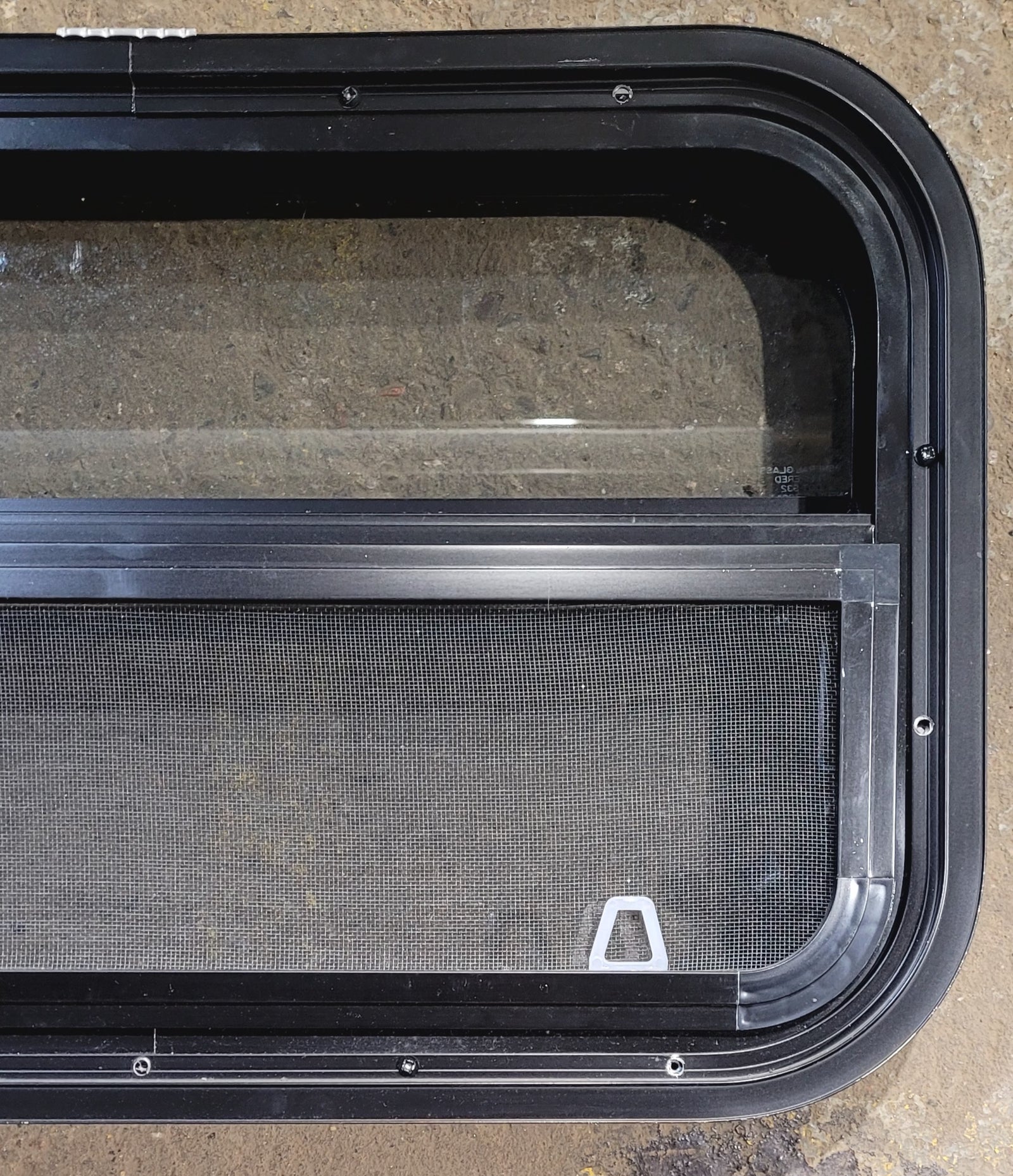 Used Black Radius Opening Window : 24 1/4