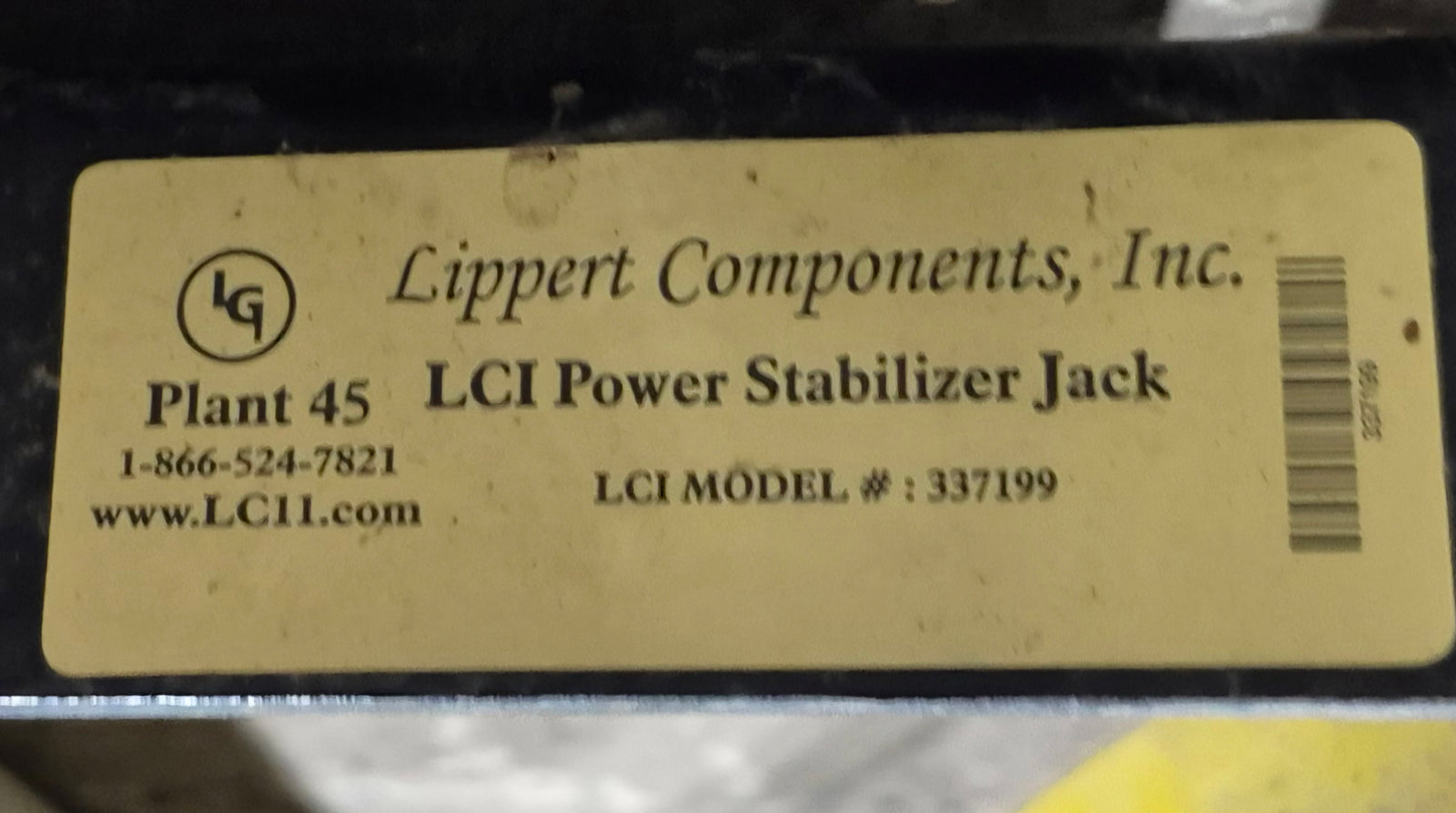 Used Lippert Electric Trailer Stabilizer Jack Stand (NO MOTOR) - 337199