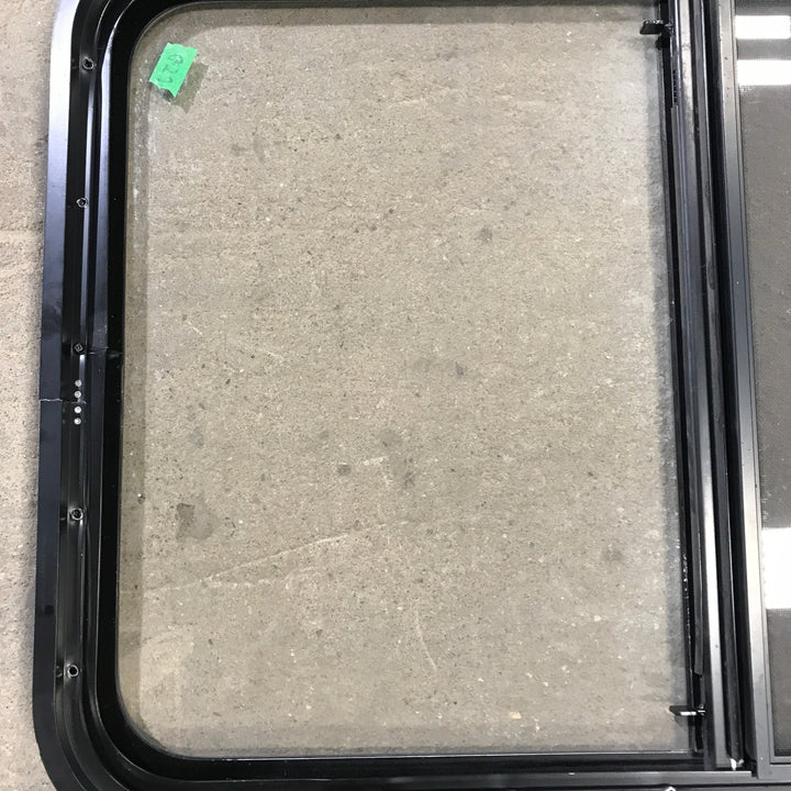 Used Black Radius Opening Window : 23" X 34.5" X 1.875" - Young Farts RV Parts