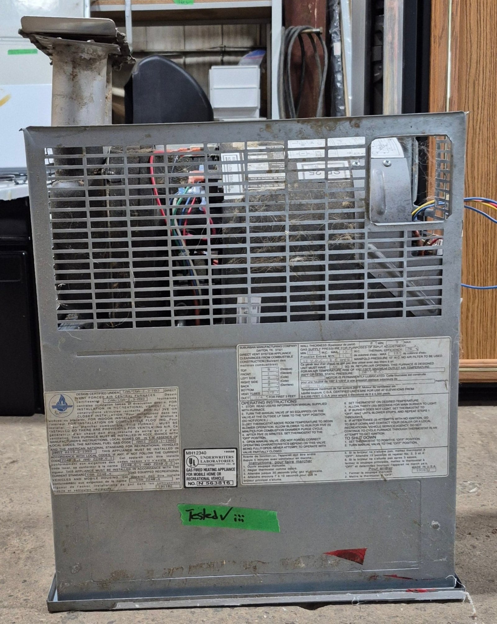 25,000 BTU USED SF - 25F Suburban RV Propane Furnace - Young Farts RV Parts