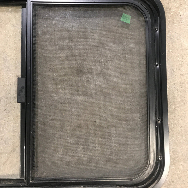 Used Black Radius Opening Window : 29.5" X 21.5" X 1.875" - Young Farts RV Parts