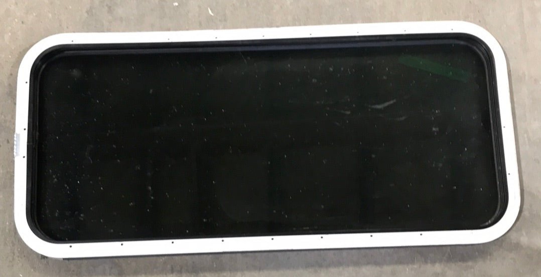 Used Black Radius Non-Opening Window : 39 1/2 X 17 1/2 X 1 1/2