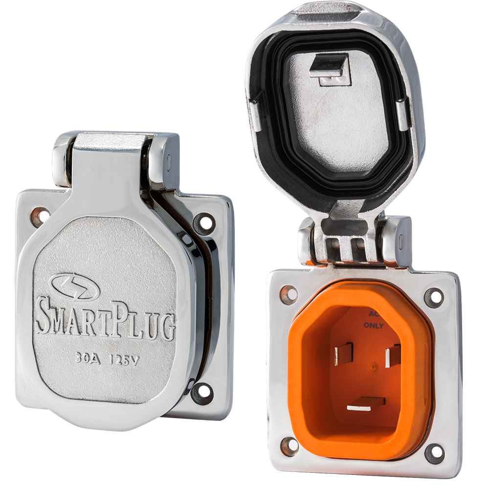 30 Amp Inlet w/Stainless Steel Cover/No Thermostat - Boat & RV Side - Young Farts RV Parts