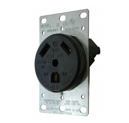 30 AMP RECEPTACLE - BLK - Young Farts RV Parts