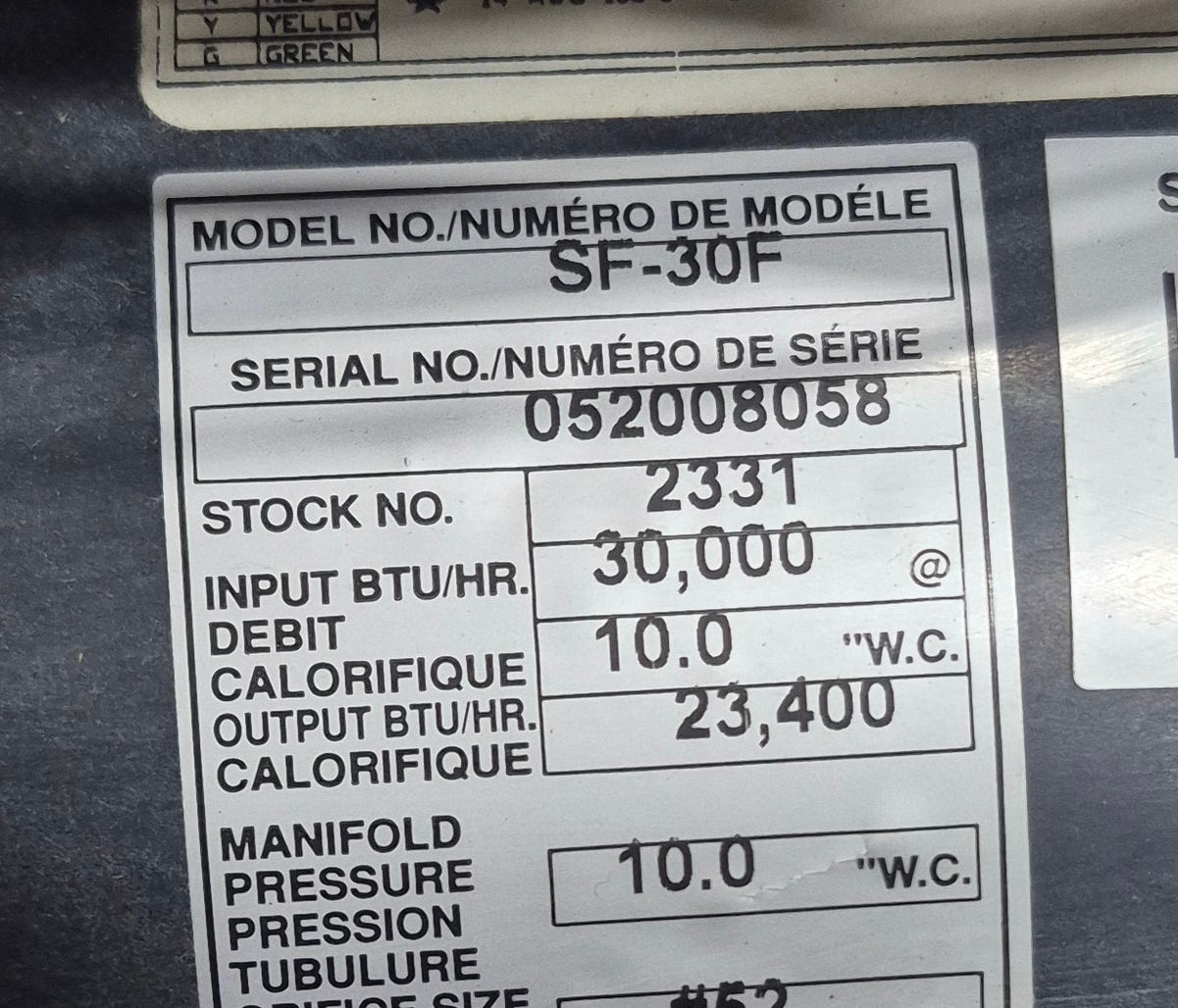 30,000 BTU USED SF-30F Suburban RV Propane Furnace - Young Farts RV Parts