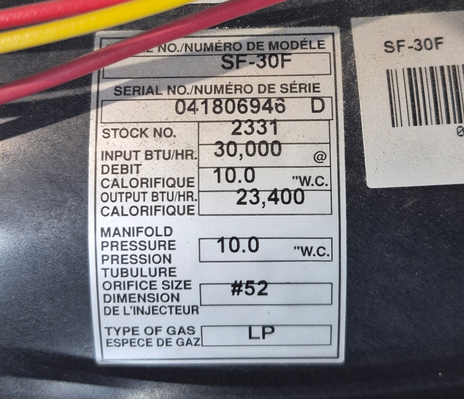 30,000 BTU USED SF - 30F Suburban RV Propane Furnace - Young Farts RV Parts