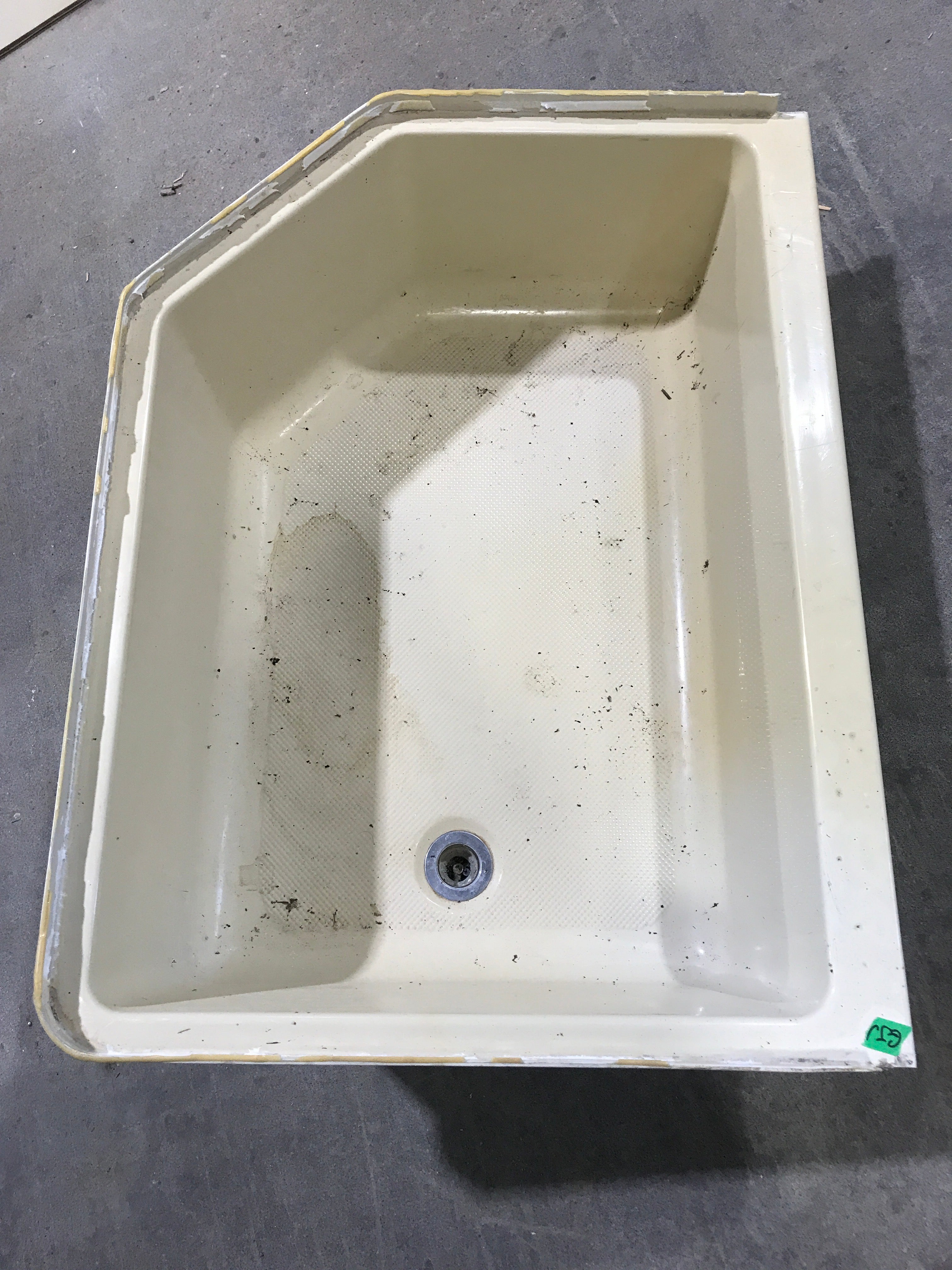 Used RV Bath Tub 35” L x 26 W ” Left Hand Drain - Young Farts RV Parts