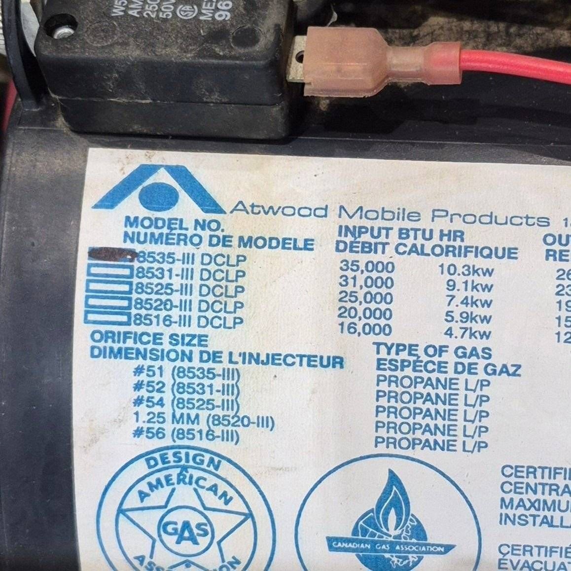35000 BTU Used Atwood / Hydro Flame RV Propane Furnace - 8535-III-DCLP - Young Farts RV Parts
