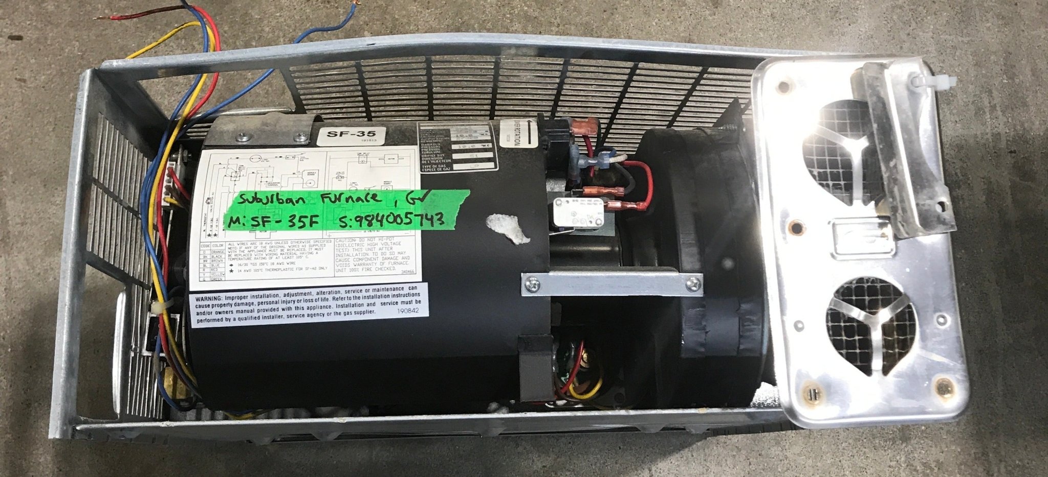 35000 BTU Used SF - 35F Suburban RV Propane Furnace - Young Farts RV Parts