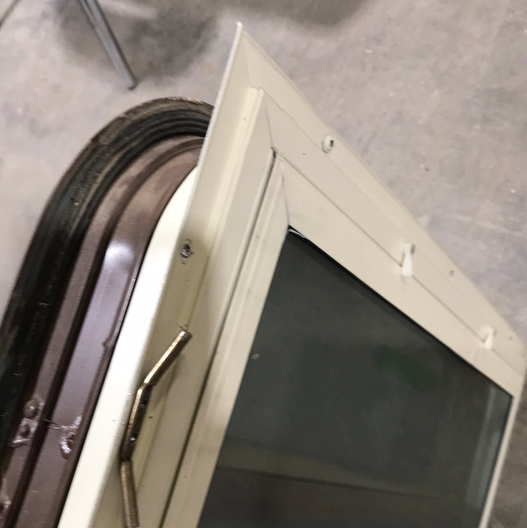 USED Brown Radius Dual Pane-Storm Window : 24 1/4