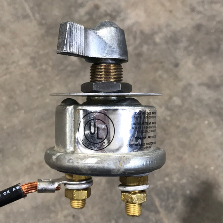 USED Battery Disconnect Switch SINGLE POLE OFF-ON 6-36VDC W/LEVER - Young Farts RV Parts