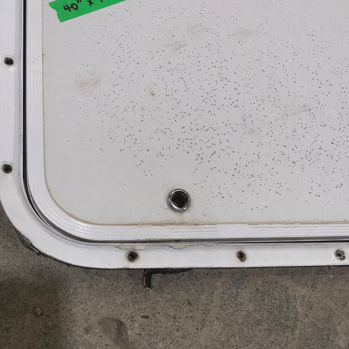 Used Radius Cornered Cargo Door 40" W x 13 3/4" H X 5/8" D - Young Farts RV Parts