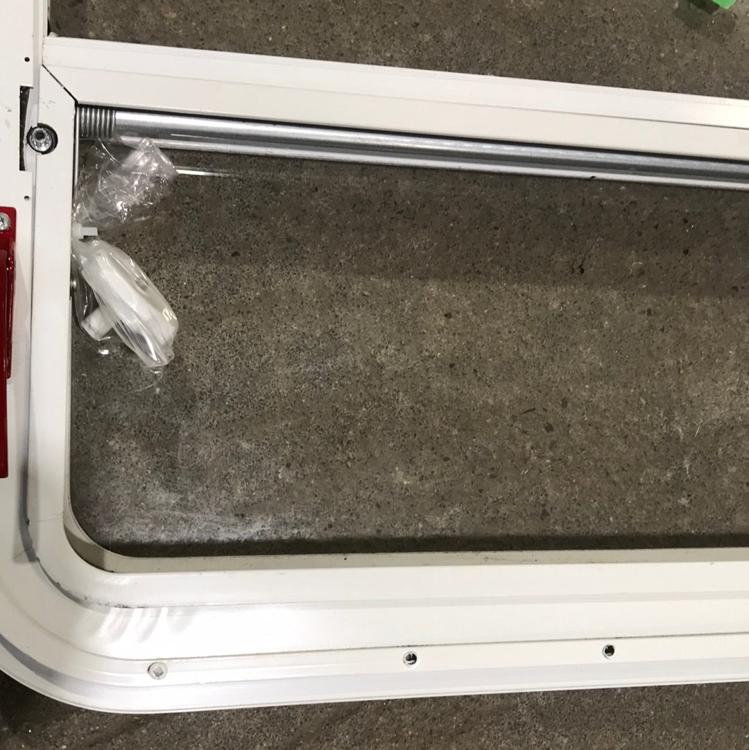 Used Slanted White Radius Emergency Opening Window : 47 1/4 " W x 21 1/2" H