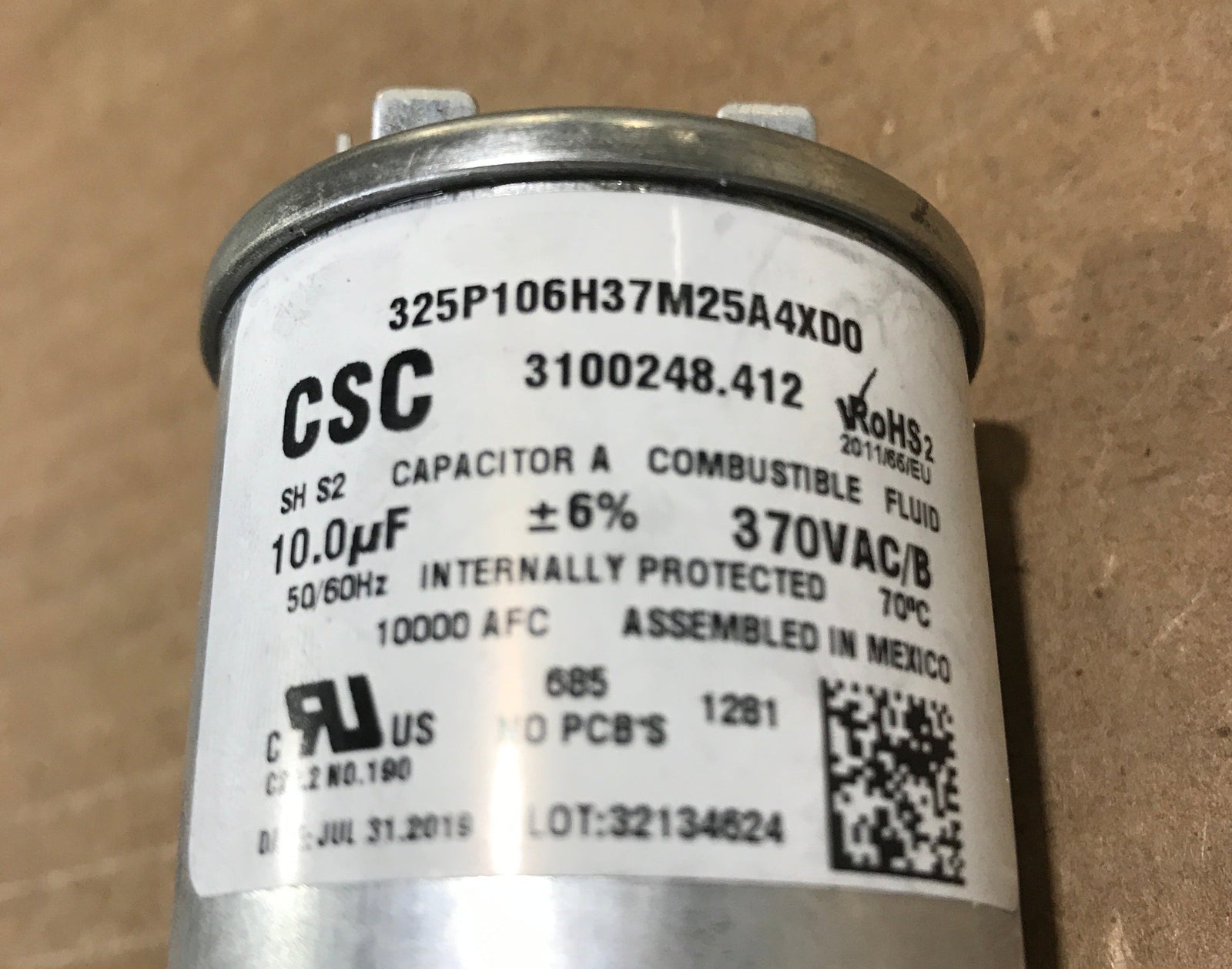 Used Dometic / Duo-therm Air Conditioner Capacitor - 3100248.412