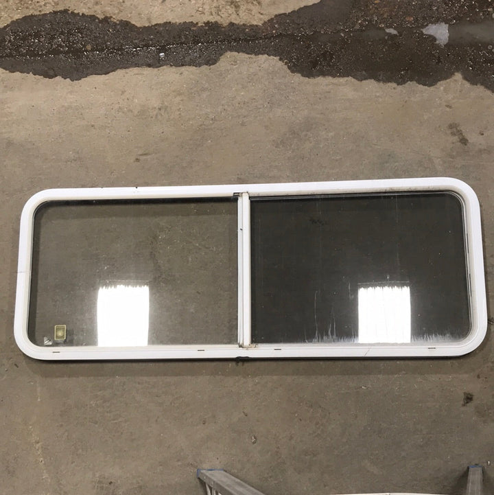 Used White Radius Opening Window : 59 1/2" W X 22" H X 2" D