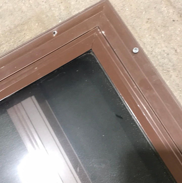 Used Brown Radius Dual Pane-Storm Window : 41 1/4" W x 14 3/4" H x 1 1/2" D - Young Farts RV Parts