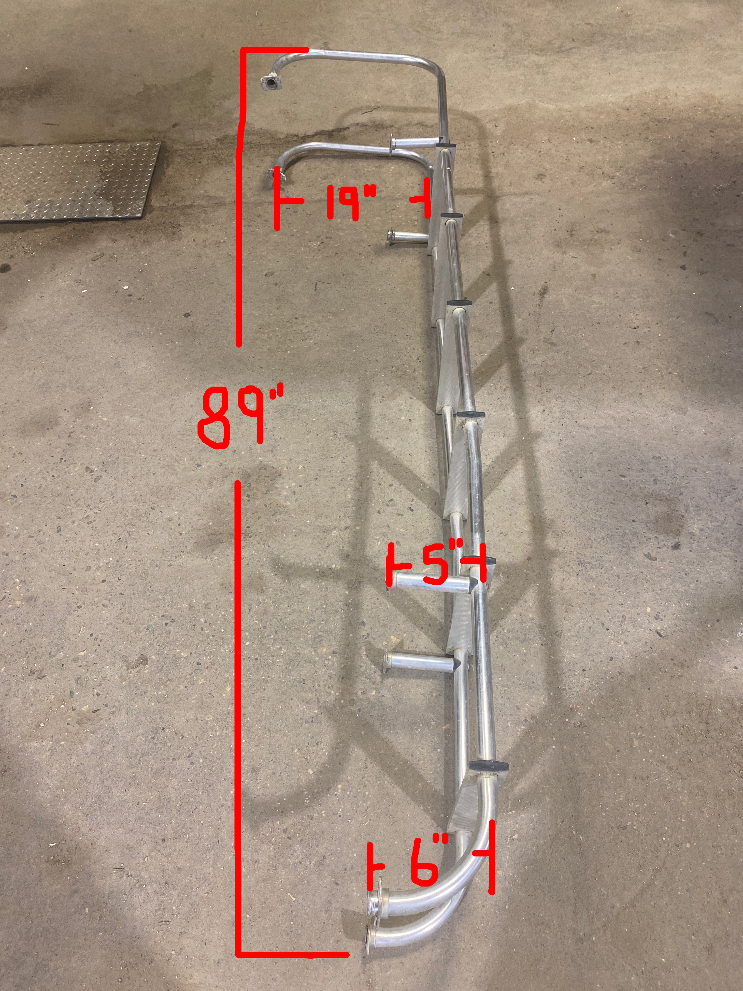 Used RV Exterior Ladder - Aluminum - 89" H x 12 1/2" W - Young Farts RV Parts